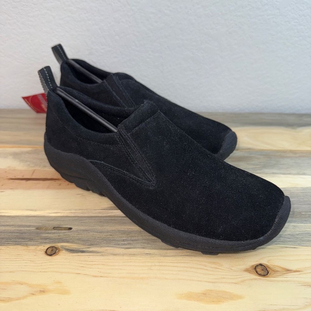 Size 8.5M Faded Glory Black Slip-On Suede Loafers